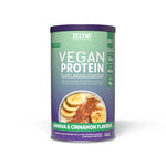 Zelthy Vegan Protein 480 g tub, banana & cinnamon