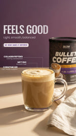 كوب من Bullet Coffee مع العلبة — مع ببتيدات الكولاجين وزيت MCT