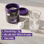 How to take Zelthy Creapure® creatine: one 3 g scoop mixed in a glass of water