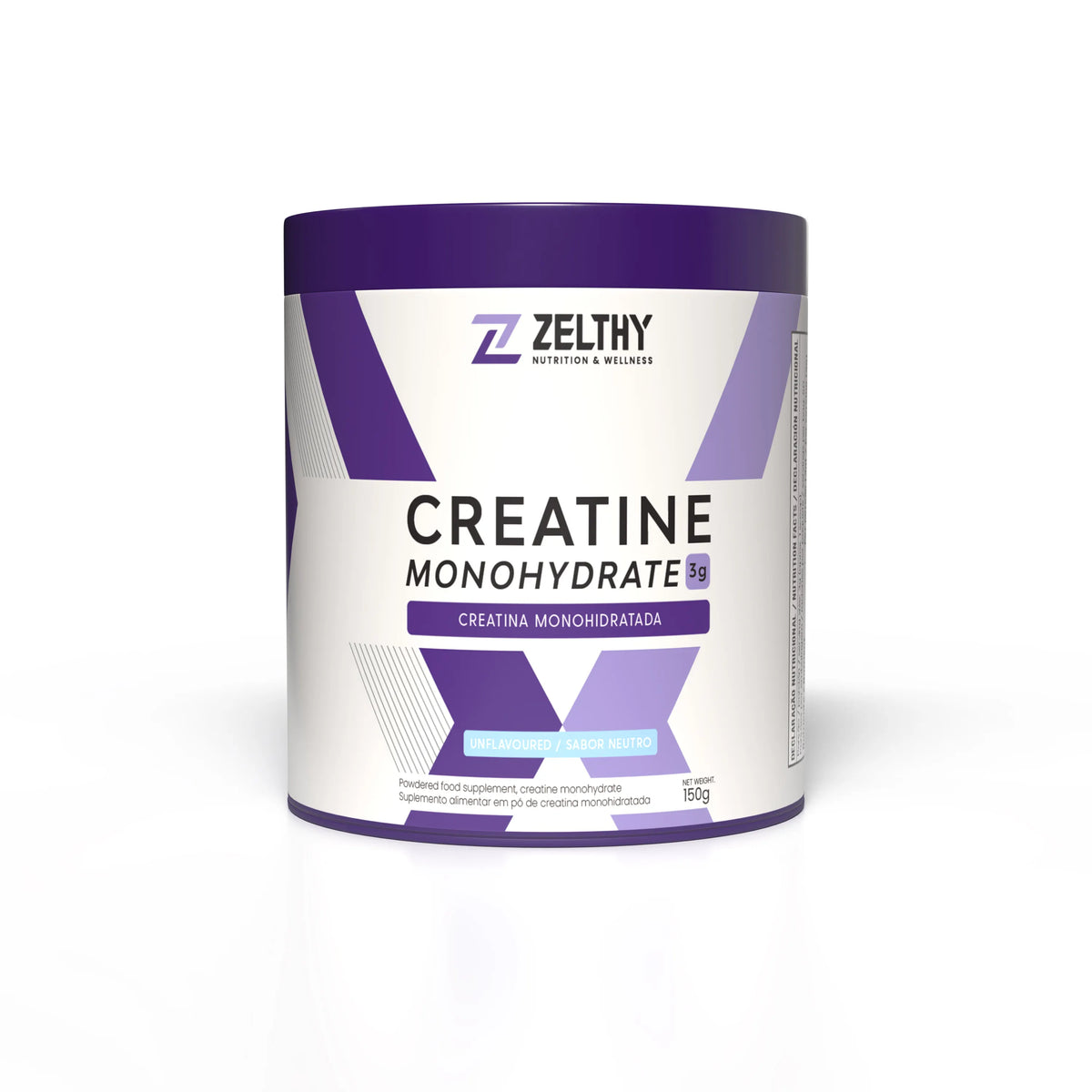 Zelthy pure creatine monohydrate 150g, 3 g per serving, unflavoured