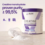 Zelthy creatine monohydrate, purity of 99.5% or higher, unflavoured